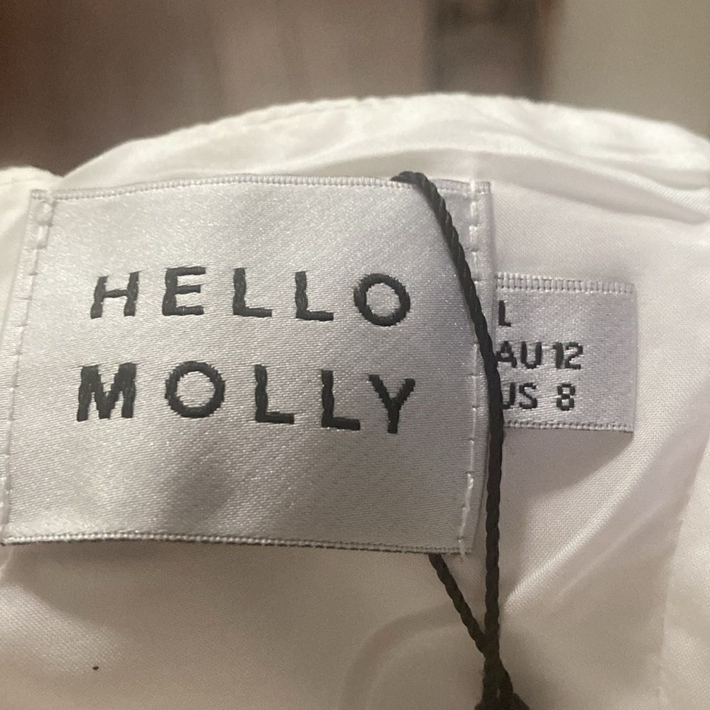NWT Hello Molly White Spaghetti Strap Side Slit Midi Dress - Picture 6 of 10